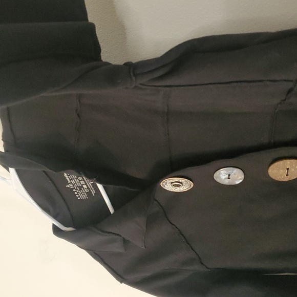 Neon Buddha Black 6 Button Sweater Blazer Size XS Lagenlook Art To Wear Cotton - Picture 7 of 11